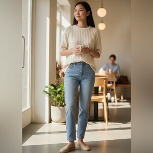 Saks Fifth Ave silk ivory quiet luxury sweater top size 1X minimali…